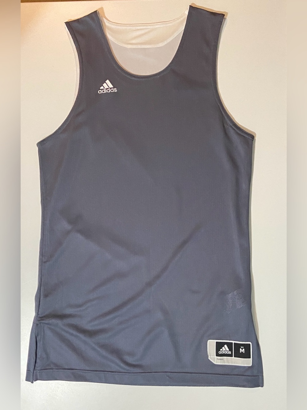 Adidas Gray / White Reversible Basketball Jersey